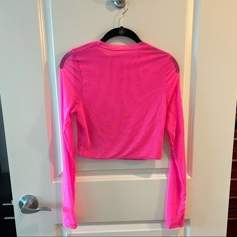 Hot & Delicious Pink Mesh Crop Top - Picture 5 of 15